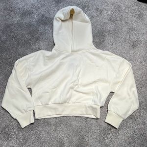 Cream Crop Athletic Pullover Hoodie